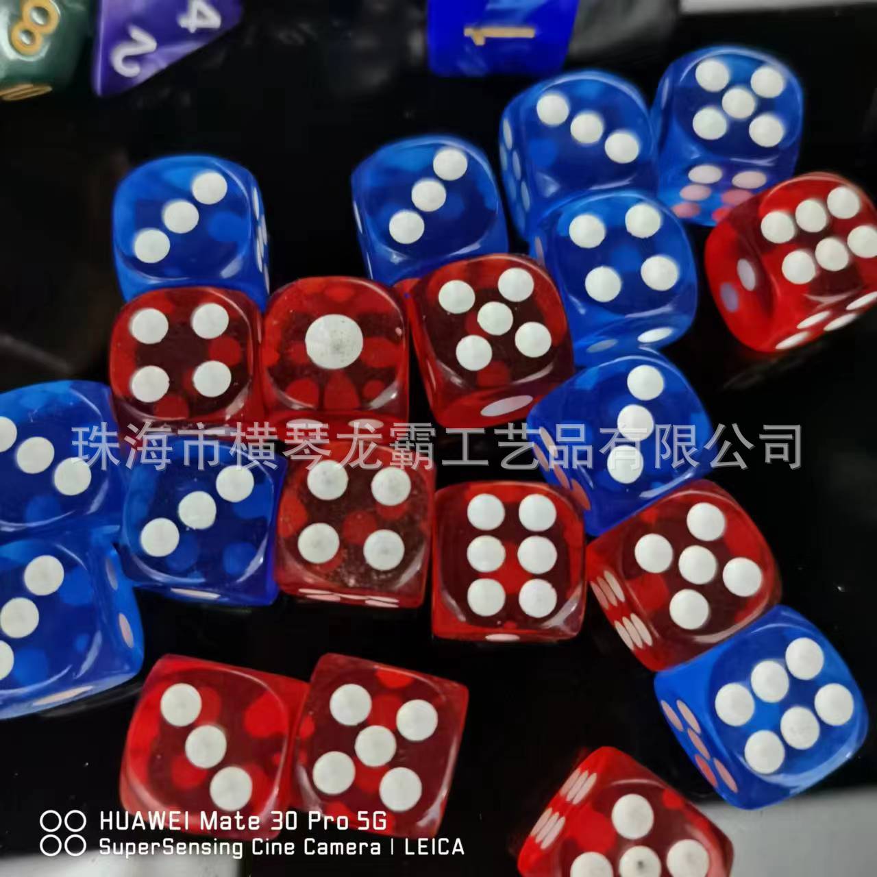 骰子14号透明红蓝圆角一眼大2目正杠色子筛子亚克力跨境出口投子