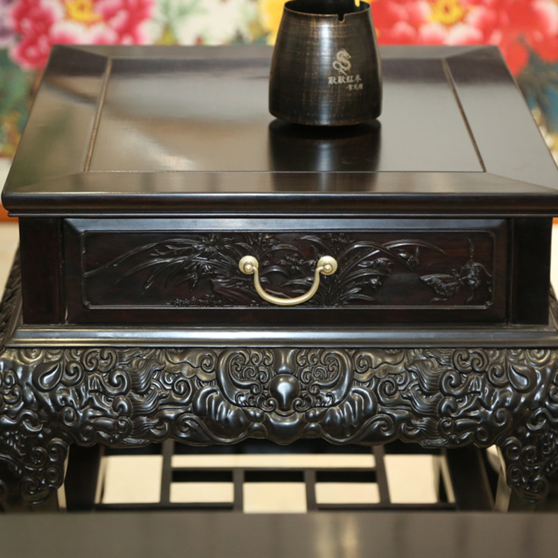 醉江南紫光檀吉瑞沙发十三件套黑酸枝黑檀木红木家具