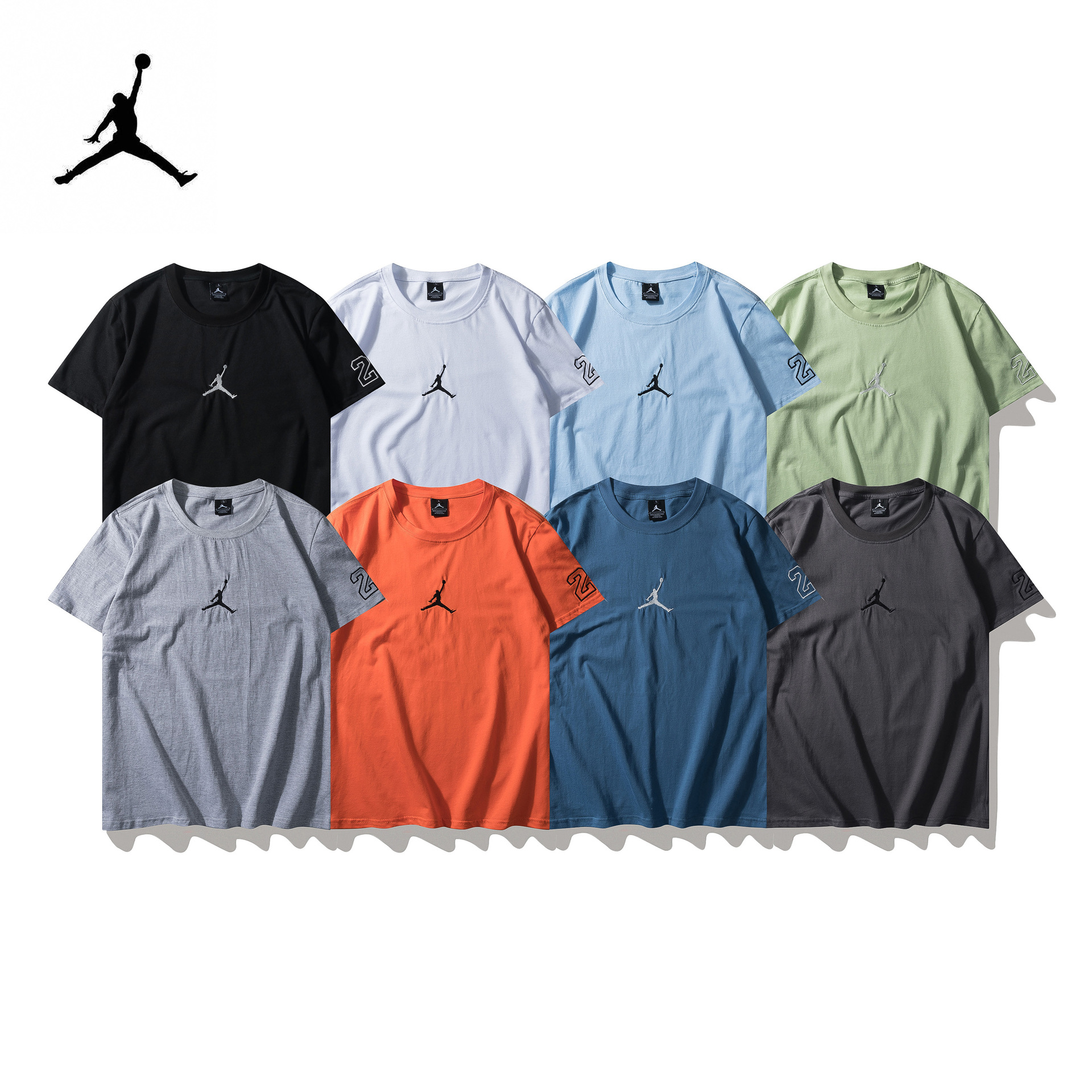 一件代发 夏季潮牌飞人短袖男女情侣麒麟臂23号刺绣t恤aj宽松t恤