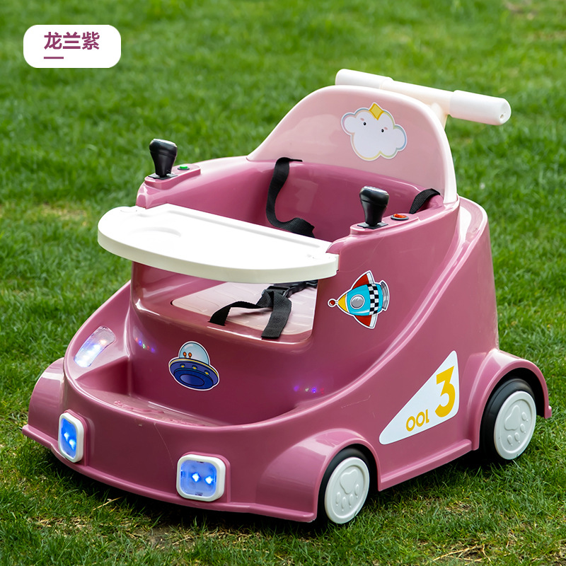 Children's Four-Wheel Drift Car with Dinner Plate Can Be Flowing Forward and Backward Four-Wheel Electric Vehicle Children's Toy Car