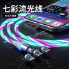 3A Magnetic attraction Streamer Data line 7 Fast charging Colorful Charging line Suitable for Andrews type-c Apple three in one
