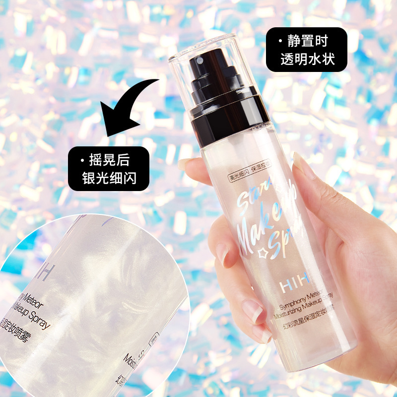 HIH Magic Color Meteor Moisturizing Makeup Mist Spray 100ml Waterproof Sweat-Proof Moisturizing Long-Lasting Finishing Fast Film Forming