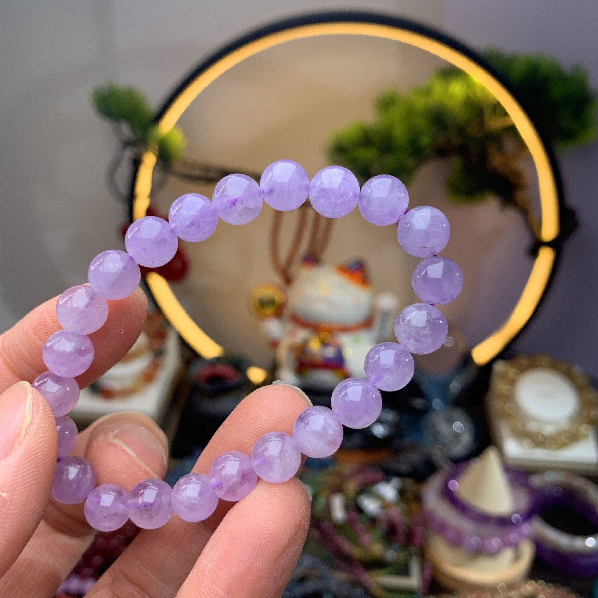 帝凯天然薰衣草水晶手链唯美紫水晶单圈手串百搭女款手饰淘货源