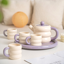 设计款礼盒水具套装高颜值陶瓷凉水壶水杯家用茶壶茶杯客厅花茶具