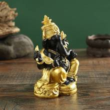 Gold Lord Ganesha Buddha Statue Elephant God Sculptures跨境