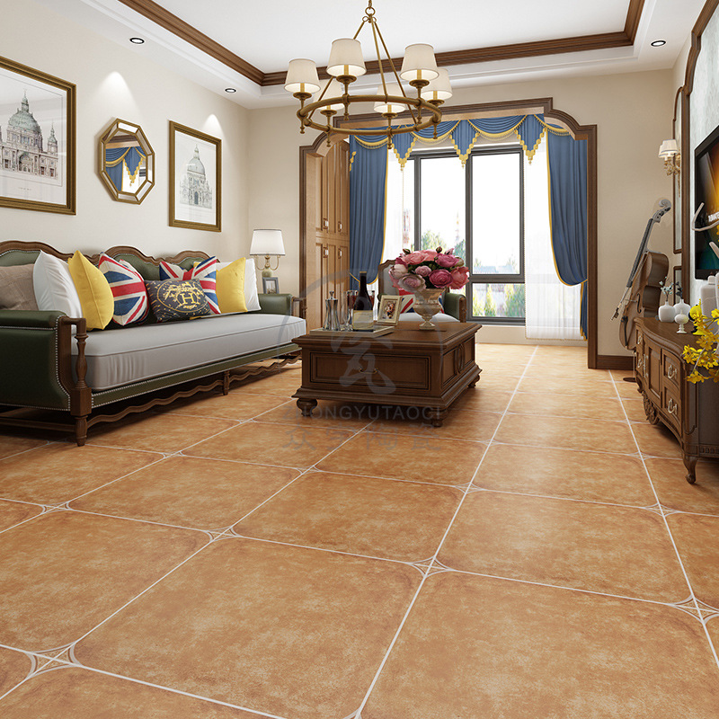 室内纯色欧式仿古砖美式客厅瓷砖600x600地板砖 复古砖地中海地砖