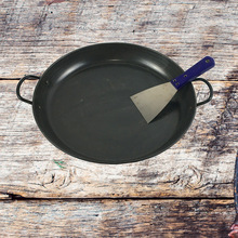 无涂层热板黑色材质深型平底煎饼土豆烙锅烙饼熟铁锅商用铁板烧锅