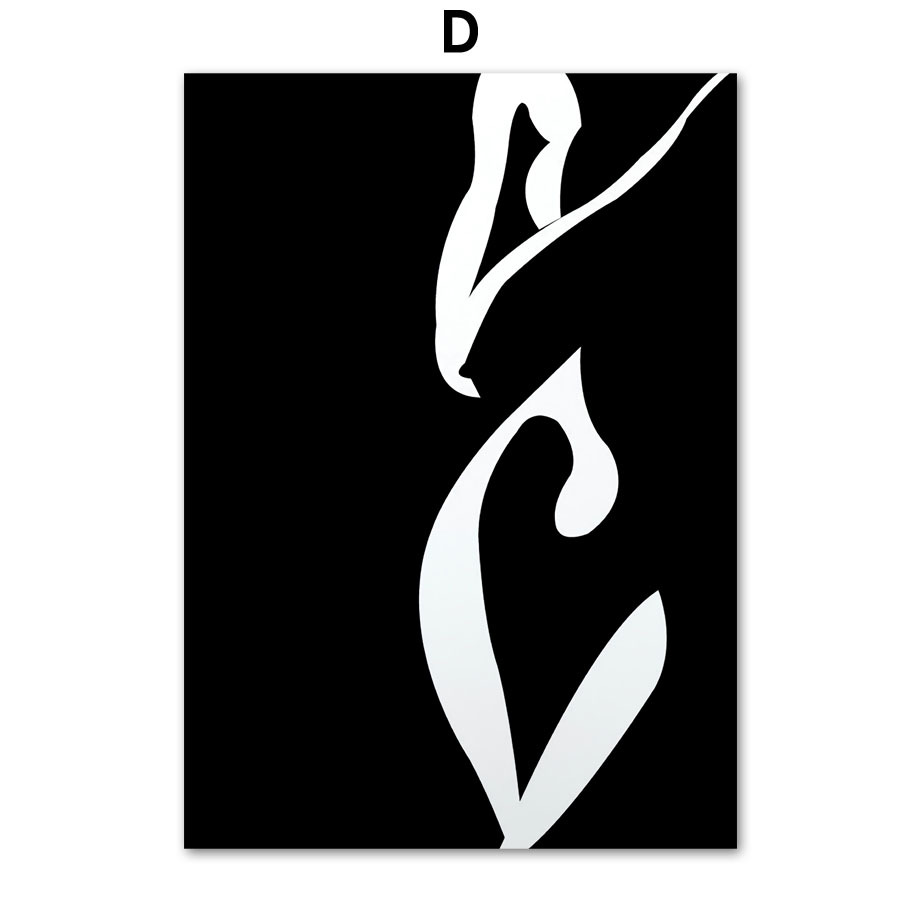 北欧黑白抽象人体线条装饰画帆布画酒店配画亚马逊速卖通wish定制