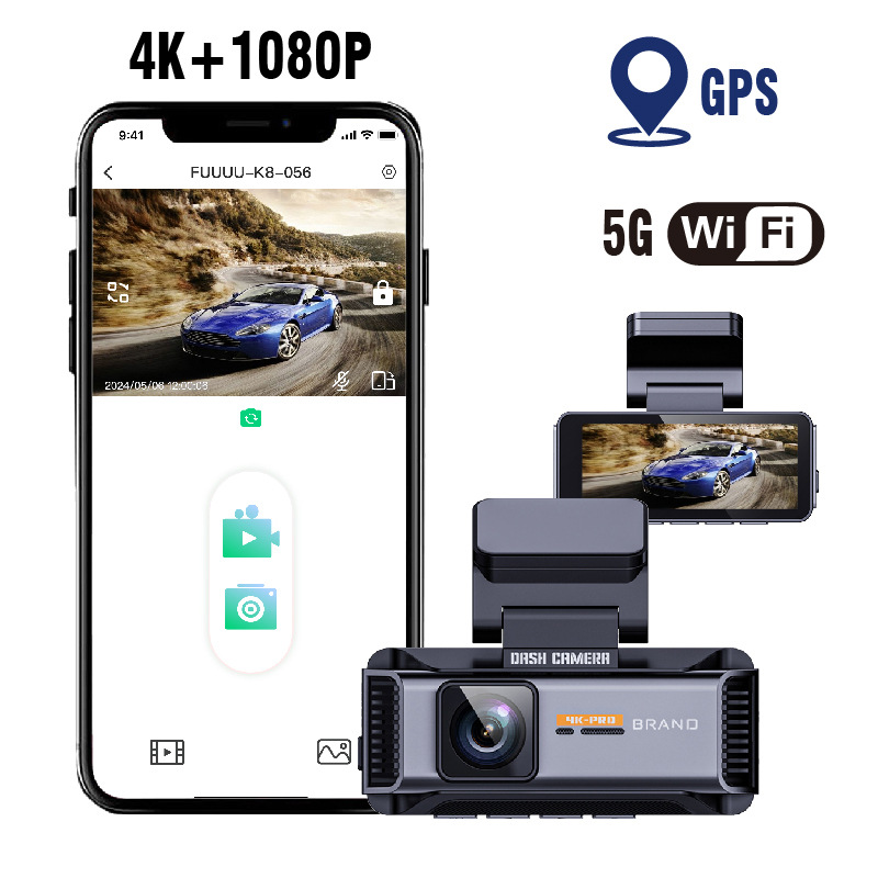 跨境电商亚马逊爆款私模ok-3392-wifigps双路4k高清行车记录仪