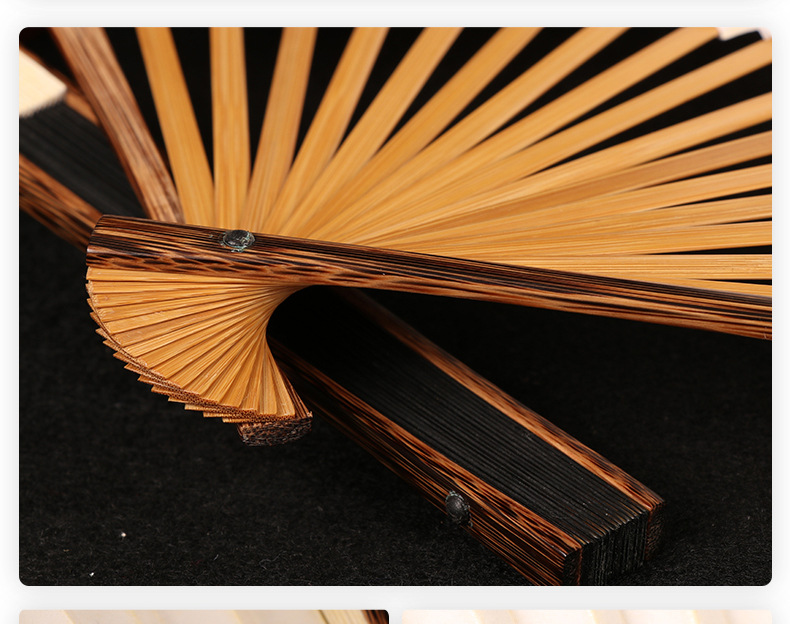 95寸棕竹折扇玉竹扇骨宣纸苏工扇面古风中国风入门级文玩扇子定制