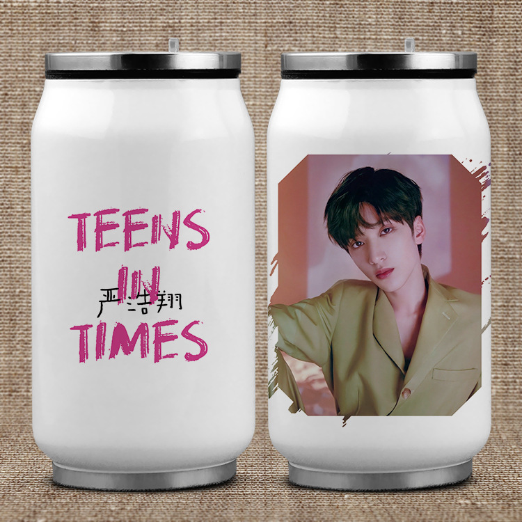 易拉罐热转印保温杯时代少年团严浩翔tnt不锈钢水杯应援