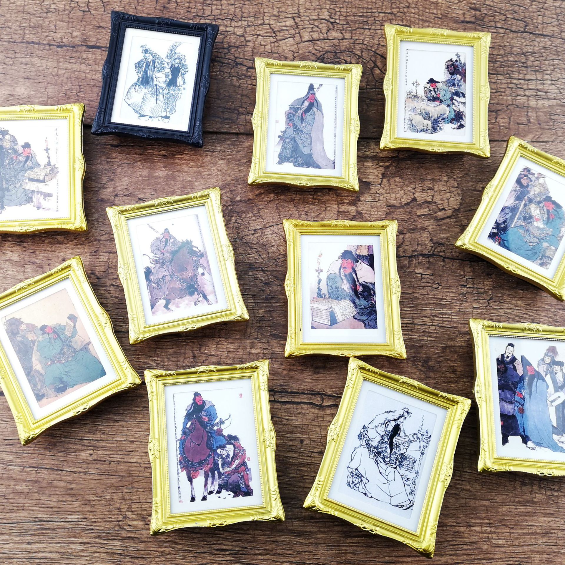 关羽相框摆件冰箱贴三国文创刘备关羽张飞诸葛亮景区旅游本心如荷