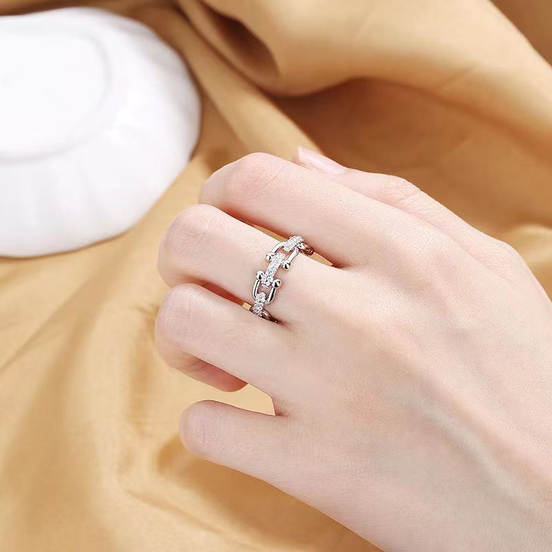 Women's Korean-Style Hollow-out Chain Ring Ins Fashionable Open Special Interest Light Luxury Index Finger Ring All-Matching Graceful High-Grade Ring