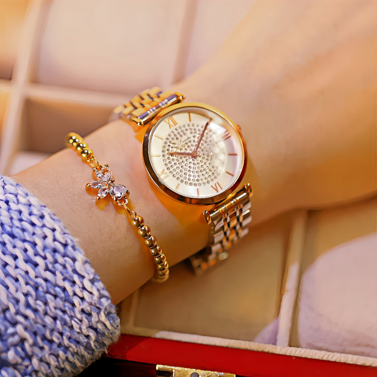 senshi绅时满天星防水女表大表盘ss002-阿里巴巴