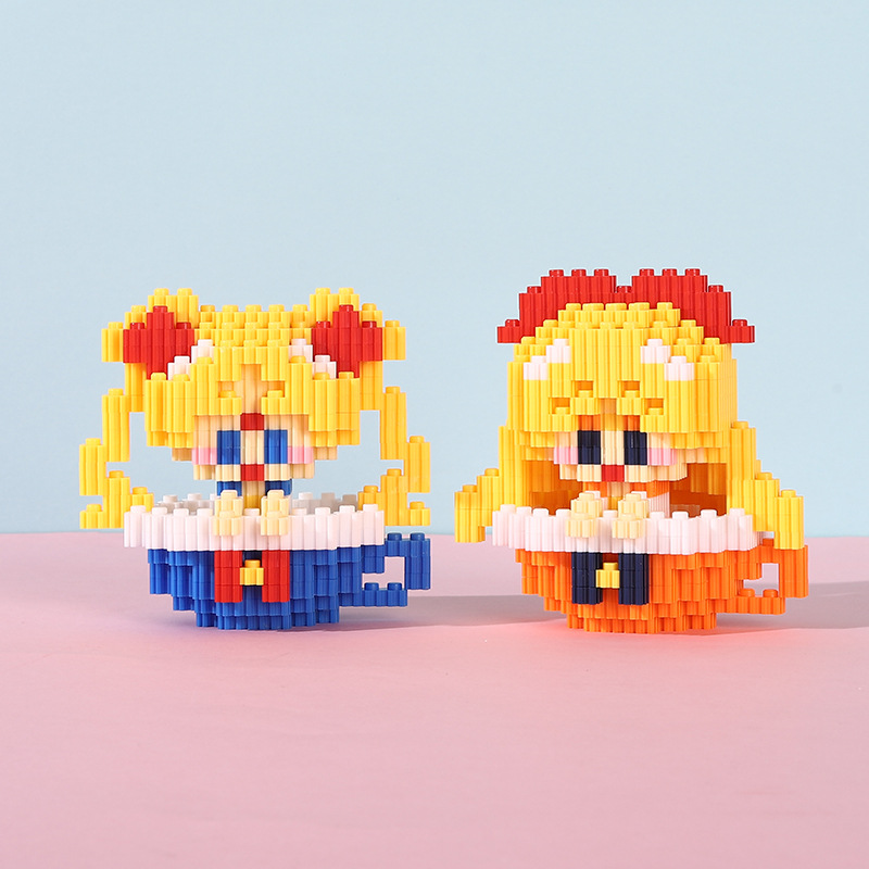 小颗粒积木兼容乐高儿童拼装玩具礼物卡通杯子兔玉桂狗皮卡丘多啦