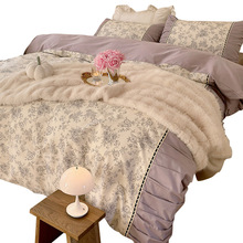 法式浪漫碎花四件套纯棉公主风床上用品韩版仙女被套床单床笠