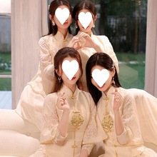 香槟色伴娘服中式旗袍姐妹团礼服女小众2023新款小个子四季