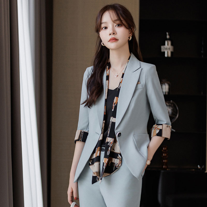 职业女装西服套装春夏新款七分袖时尚气质高级感女神范工作服正装