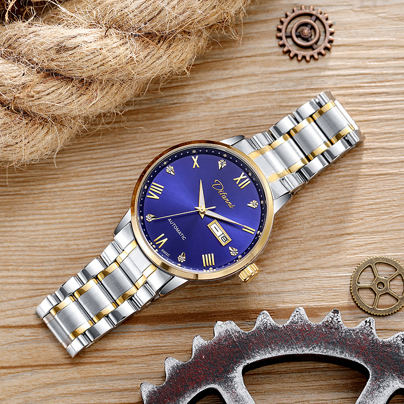 正品狄凡尼瑞士洺匠手表男士机械表防水夜光商务2021新款时尚腕表