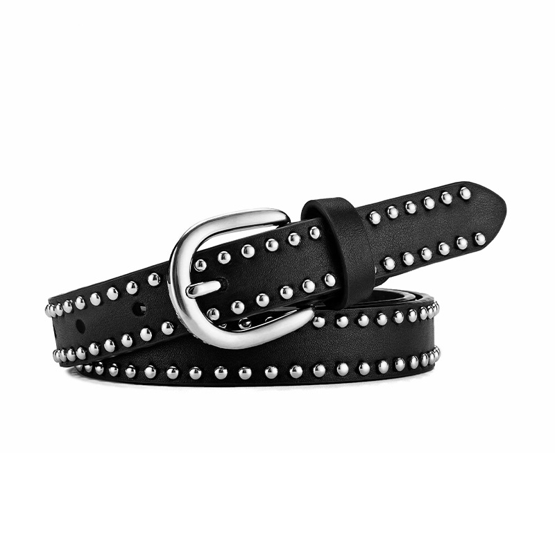 European and American Punk Metal Claw Bead Belt Men's Alloy Pin Buckle Rivet Belt Casual All-Matching Pants Belt Women's Wholesale