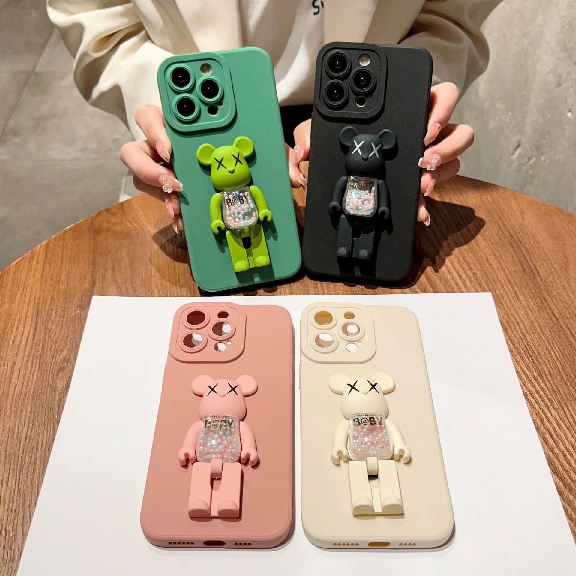 瞳眼糖果暴力熊适用iphone14promax苹果13手机壳12潮牌11支架xr/x