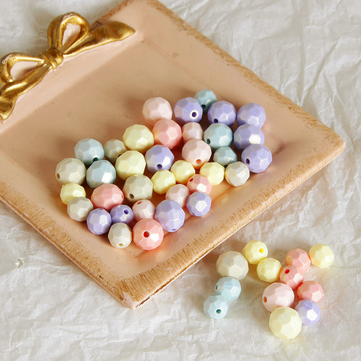 马卡亮片那个圆形切面南瓜珠日本树脂亚克力珠子手作diy饰品配件