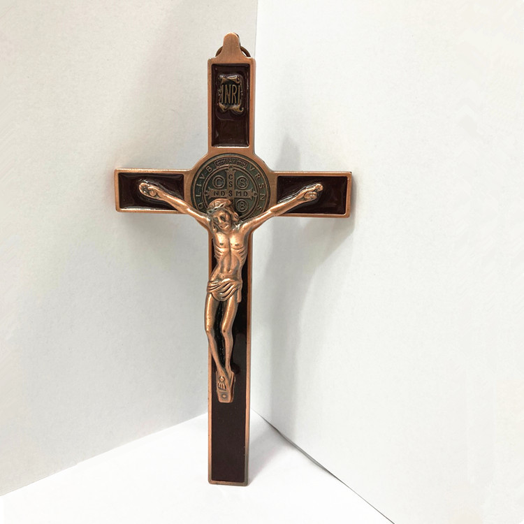 Cross-Border Supply Vintage Bronze Cross Craft Ornament Home Desktop Decoration Metal Ornaments Tide