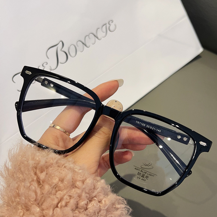 Ultra-Light Wood Grain Glasses Large Frame Myopia with Degrees Men and Women Same Style to Make Big Face Thin-Looked Retro Glasses Frame Fashion