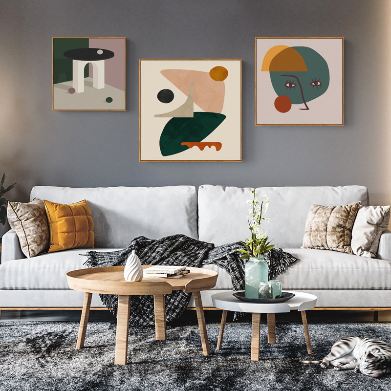 童笔 北欧风格文艺抽象客厅装饰画小尺寸沙发背景墙挂画艺术壁画