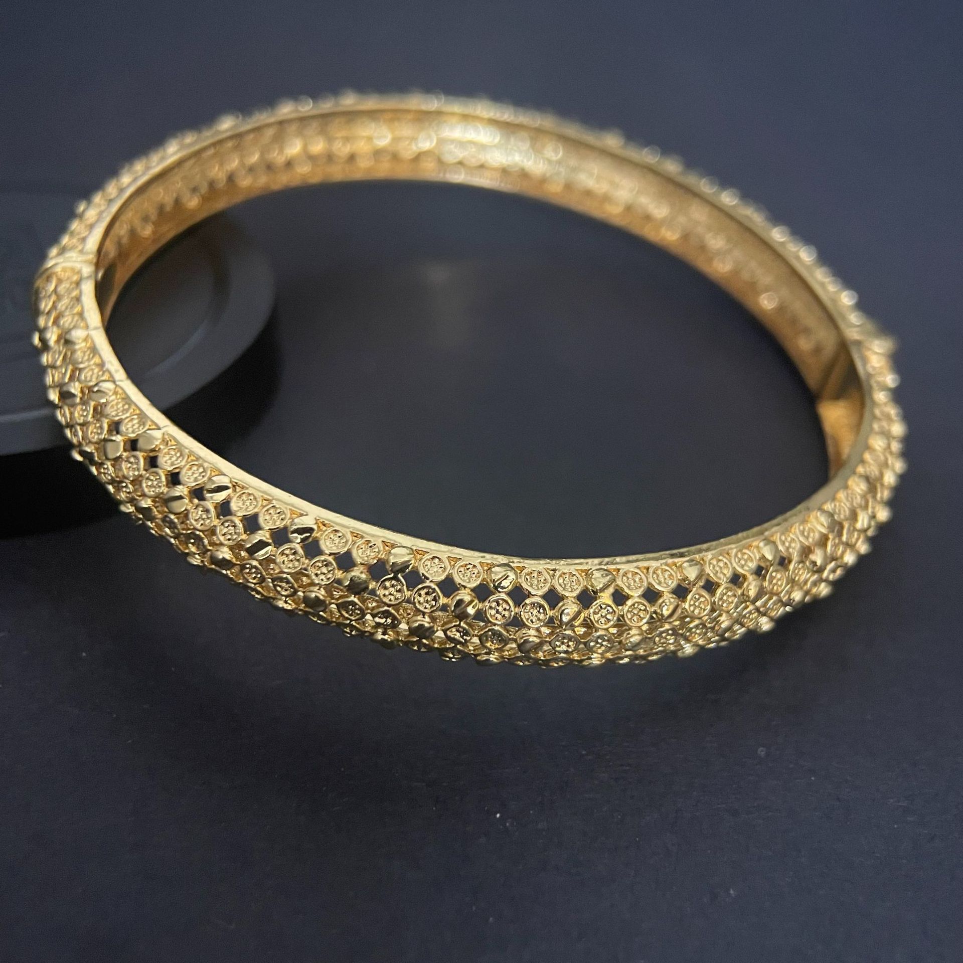 24k镀金网格手镯迪拜新娘印度尼日利亚女式婚礼沙金手镯饰品 gold