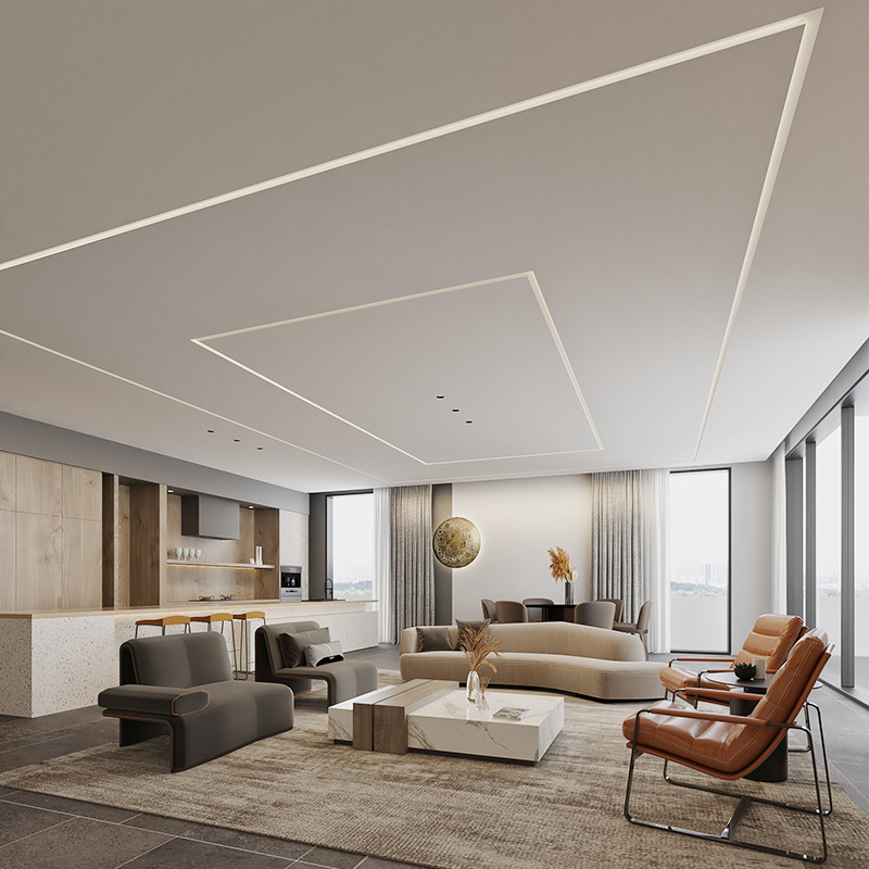 线型线性灯led灯带天花回型顶客厅卧室洗墙偏光线条灯