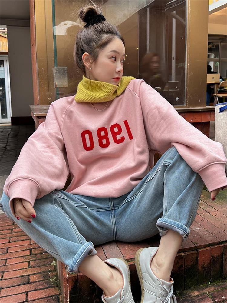 莉贝琳【双12先加购】店主自留 1980卫衣 通勤日常百搭印花套头女