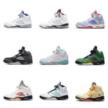 aj5高帮流川枫ow黑白蝉翼乔5新鲜王子郭艾伦尼克斯涂鸦冰蓝篮球鞋