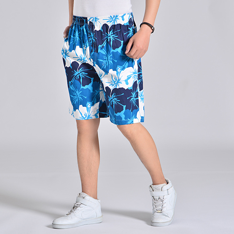 男子加肥加大码沙滩裤清凉透气海边沙滩裤休闲宽松运动裤五分裤男