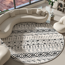 11V4圆形地毯客厅2023新款秋冬法风轻奢复古卧室沙发茶几垫