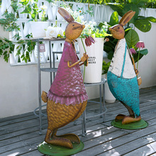 兔子落地大号动物摆件铁艺户外花园装饰庭院阳台园林造景创意艺术