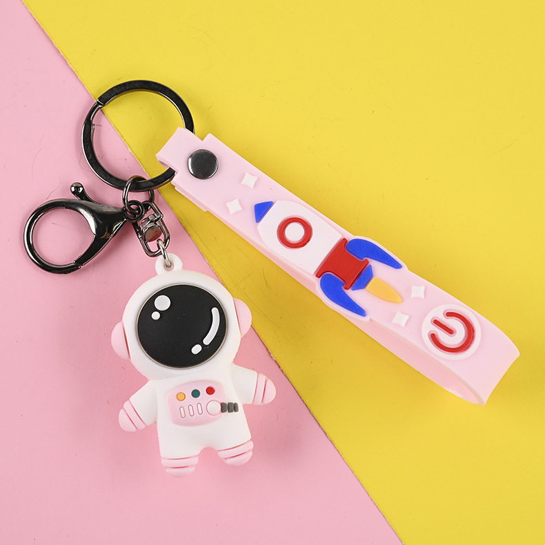 Cross-Border Hot Spaceman 3D Keychain Astronaut Silicone Key Chain Girls Small Gift Pendant in Stock