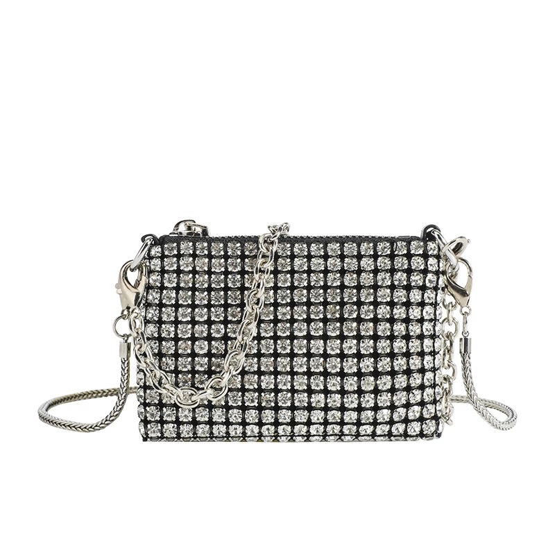 Rhinestone Bag New Trendy over Crystal Bag Mini Square Bag This Year's Popular Small Bag Women's Lipstick Bag