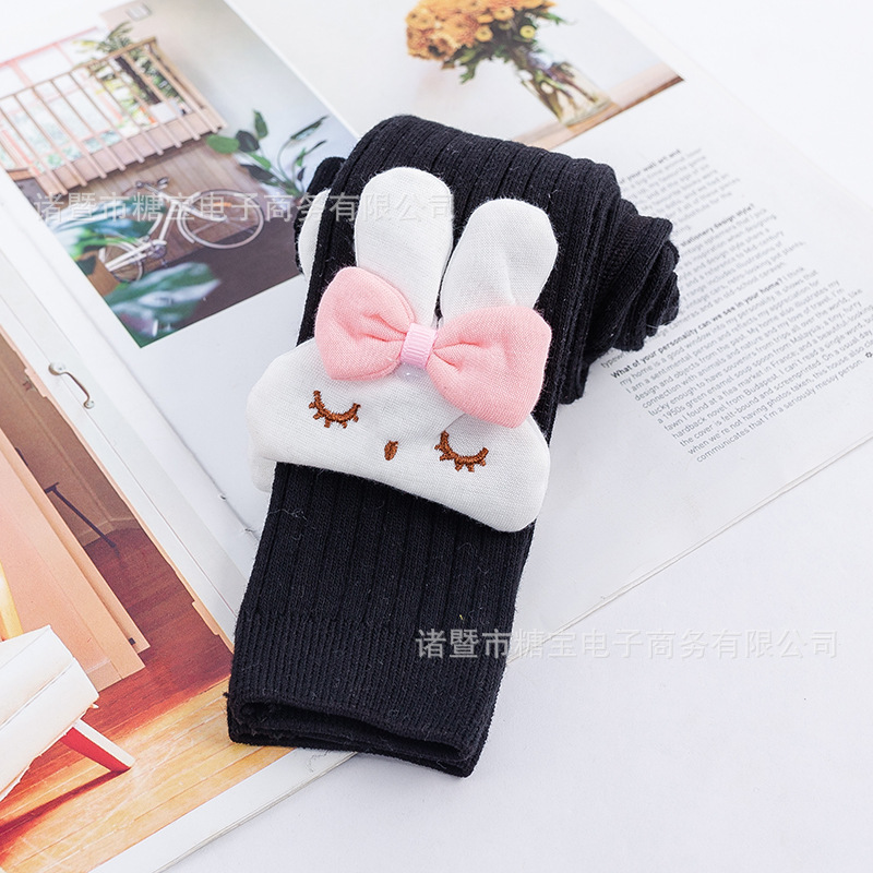 2023 Autumn Children's Socks Bowknot Rabbit Pantyhose Socks Autumn Stockings Princess Children Leggings