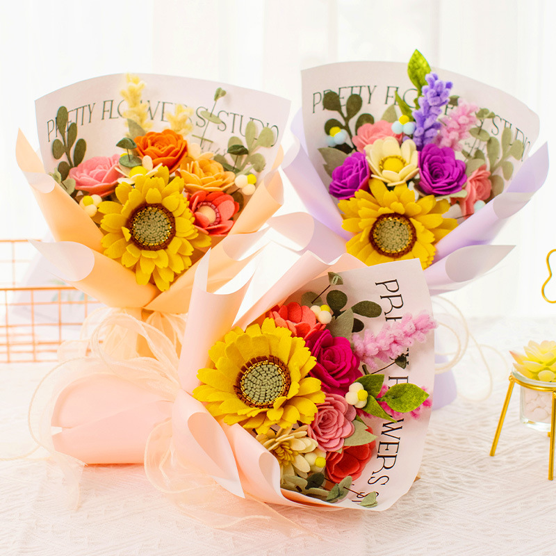 不织布手工diy向日葵花束材料包儿童自制创意教师节礼物送女老师