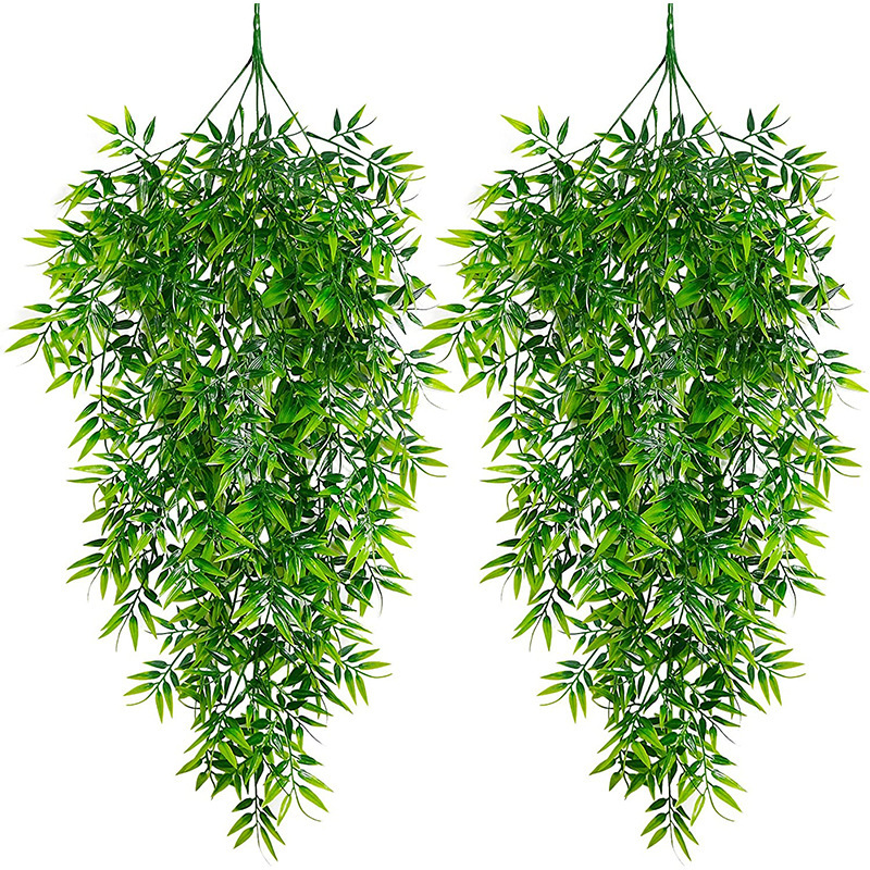 Cross-Border Artificial Wall Hanging Artificial Flower Bamboo Leaf Rattan Fake Green Leaf Vine Home Outdoor Decoration Hanging Plant