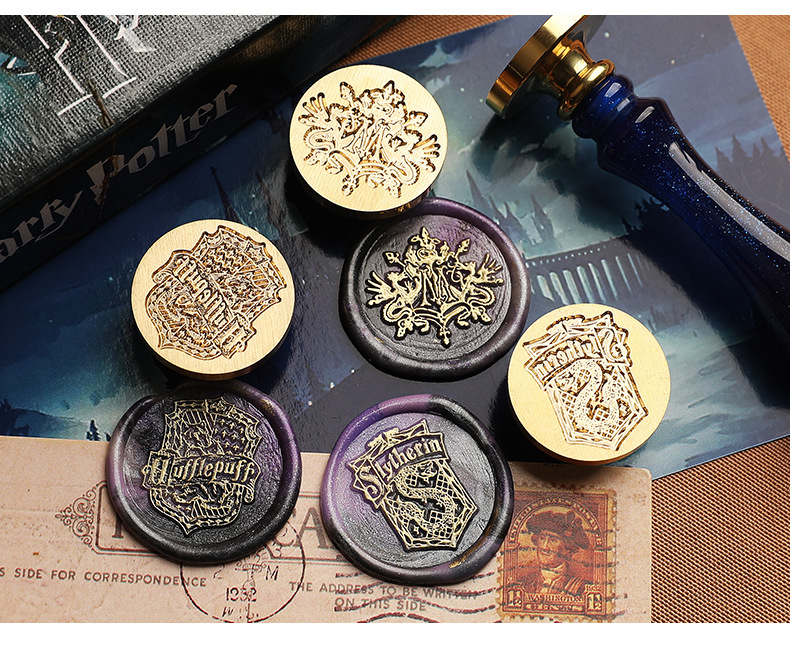 哈利波特火漆印章铜头浮雕款霍格沃兹魔法学院火漆蜡信封封印