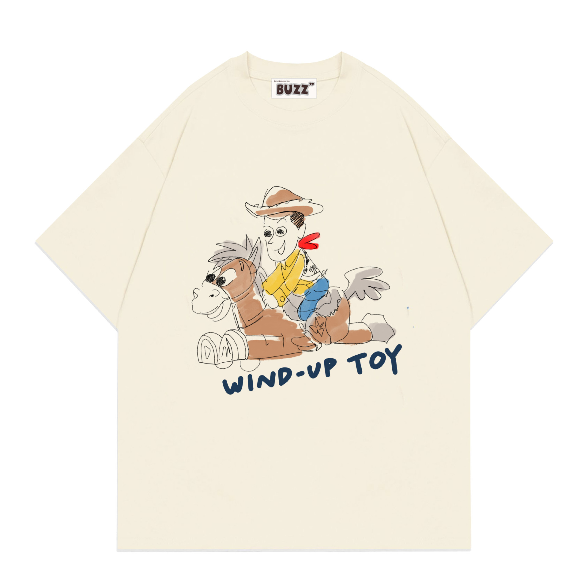 【2101手绘胡迪红心】buzz潮牌重磅精梳纯棉宽松t恤oversized版型