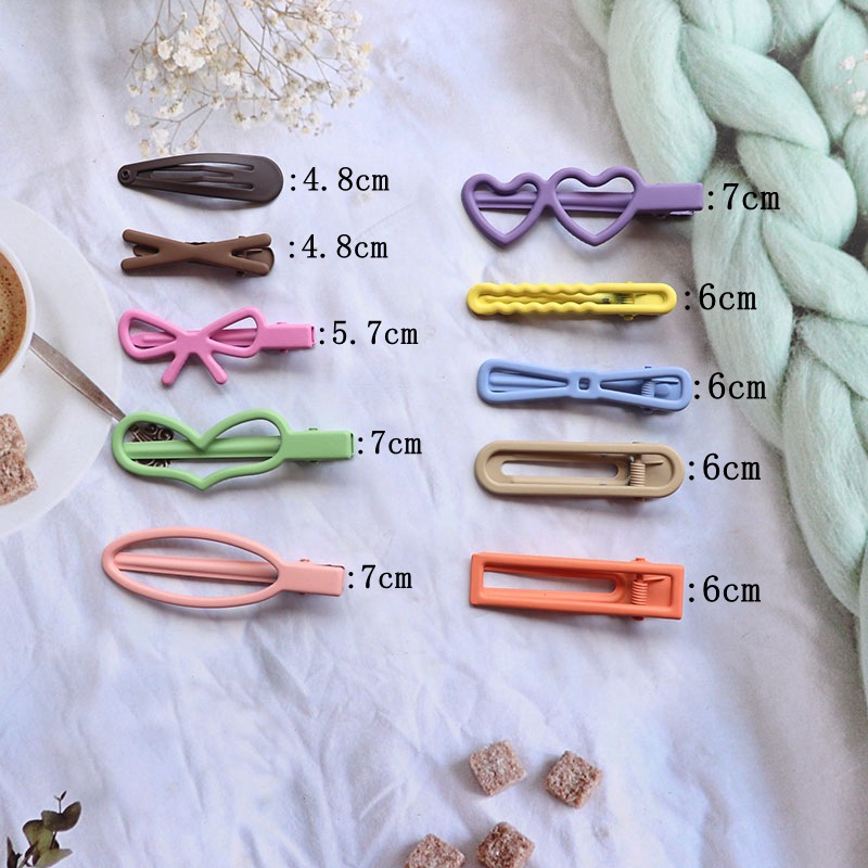 Candy Color Hair Clip Girl Side Clip Duckbill Clip Internet Celebrity Hair Clip Bang Clip Hair Clip Headdress Hair Accessories Set