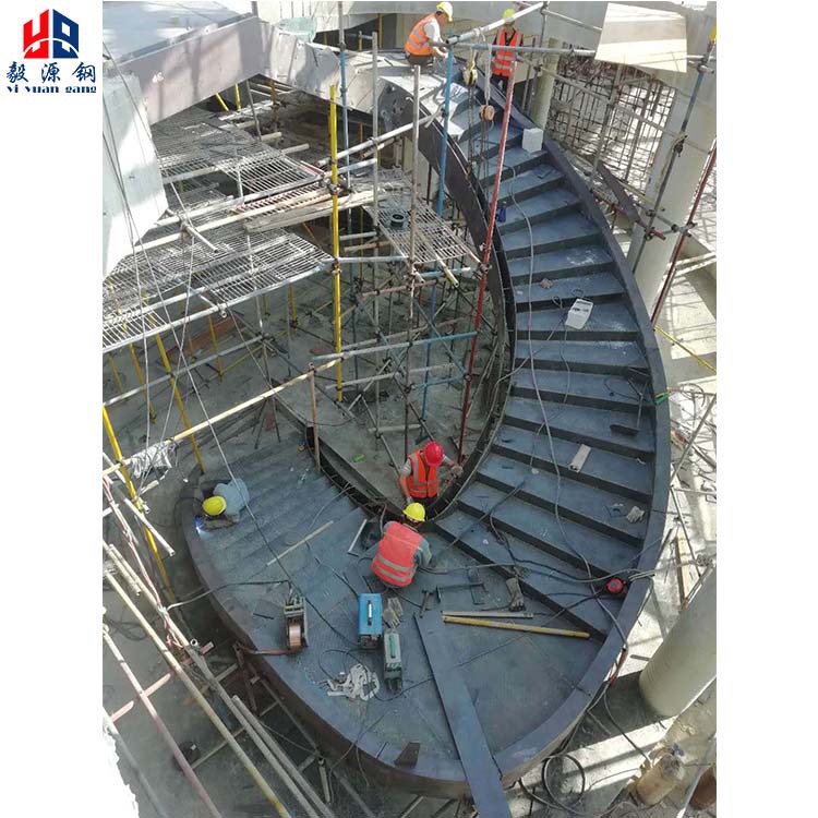 钢结构楼梯酒店商场用楼梯现场制作弧形螺旋转楼梯工程可厂里加工