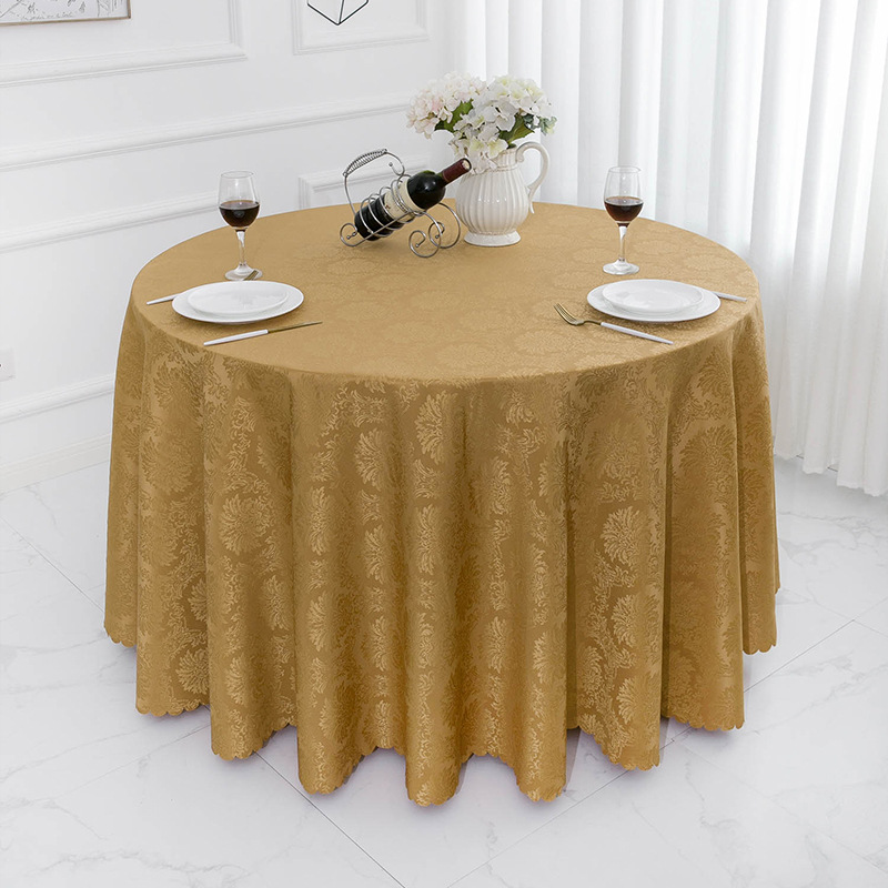 Tablecloth round Table Hotel Restaurant Dining Tablecloth Restaurant Restaurant Table Skirt Tablecloth Beige Bright Red Exquisite Jacquard