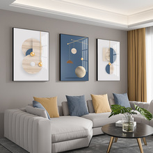 现代抽象客厅装饰画沙发背景墙壁画北欧大气轻奢创意三联组合挂画
