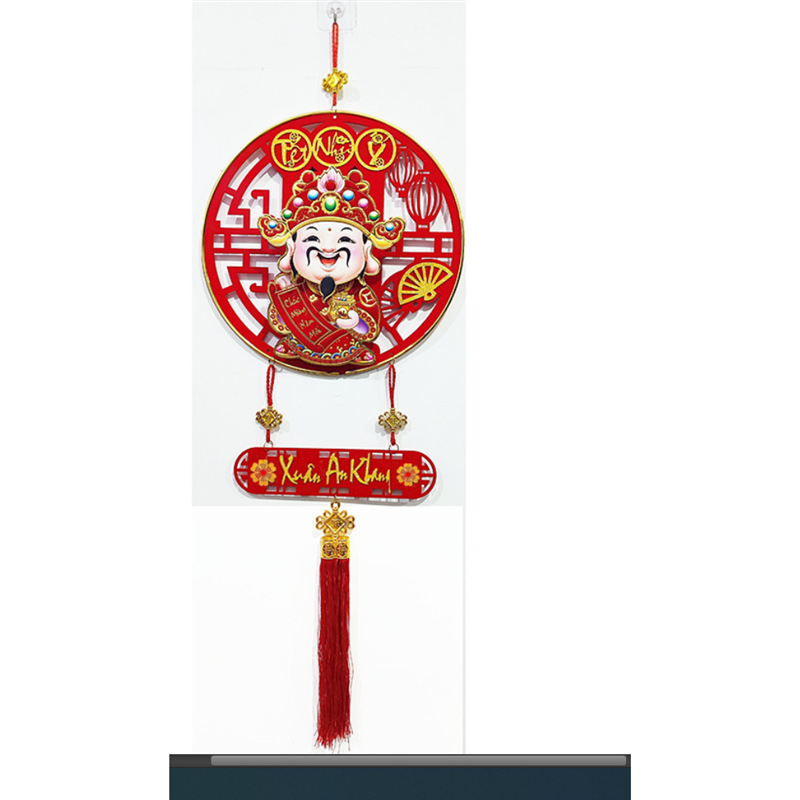 Export Spring Festival TikTok Living Room Layout Fu Character God of Wealth Electric Pendant Same Style Vietnam Ornaments God of Wealth Shaking Head Decoration