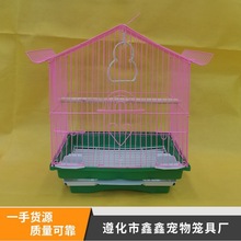 厂家批发102鸟笼小号鸟笼鹦鹉笼造型笼观赏笼小型鸟笼尖顶房屋笼