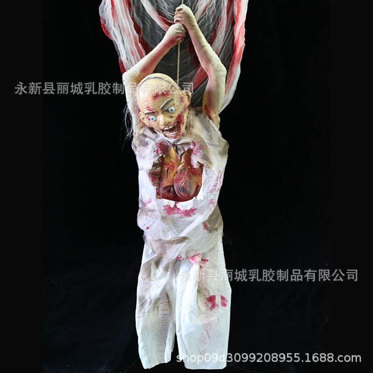 鬼屋密室逃脱道具万圣节恐怖装饰品丧尸吊鬼爬尸半身腐烂男女尸体